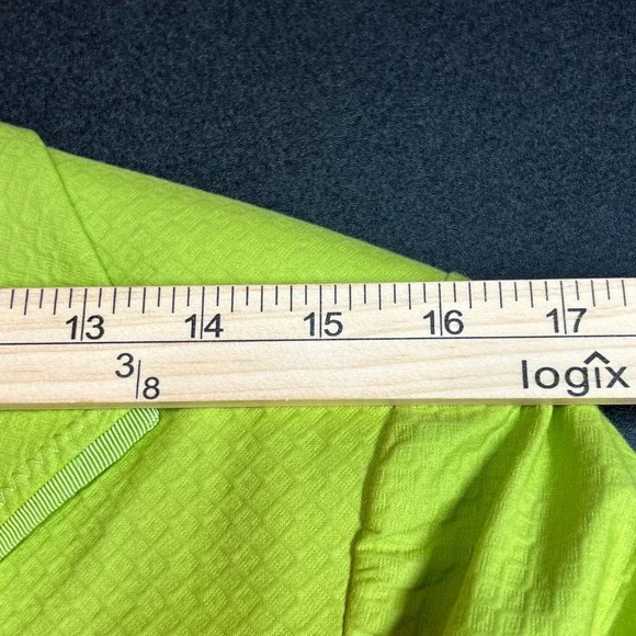 Vtg Marshall Fields Chartreuse Green Cotton Lined Blazer Jacket Women's Size 10 - Picture 7 of 10